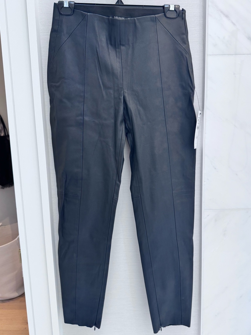 Brand New Black Zara Faux Leather Leggings size M